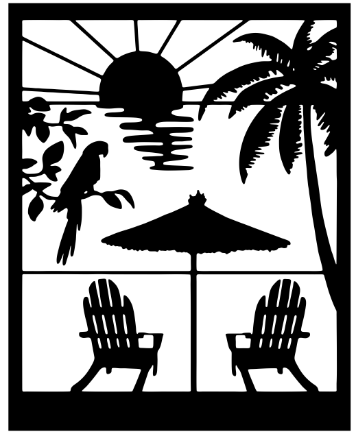 Decoración pared panorama playa silueta madera lasercut hecha a mano La Palma Islas Canarias Canary Soulmade Crafts