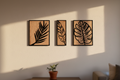 Decoración pared flora canaria set 3 piezas madera lasercut hecha a mano La Palma Islas Canarias Canary Soulmade Crafts