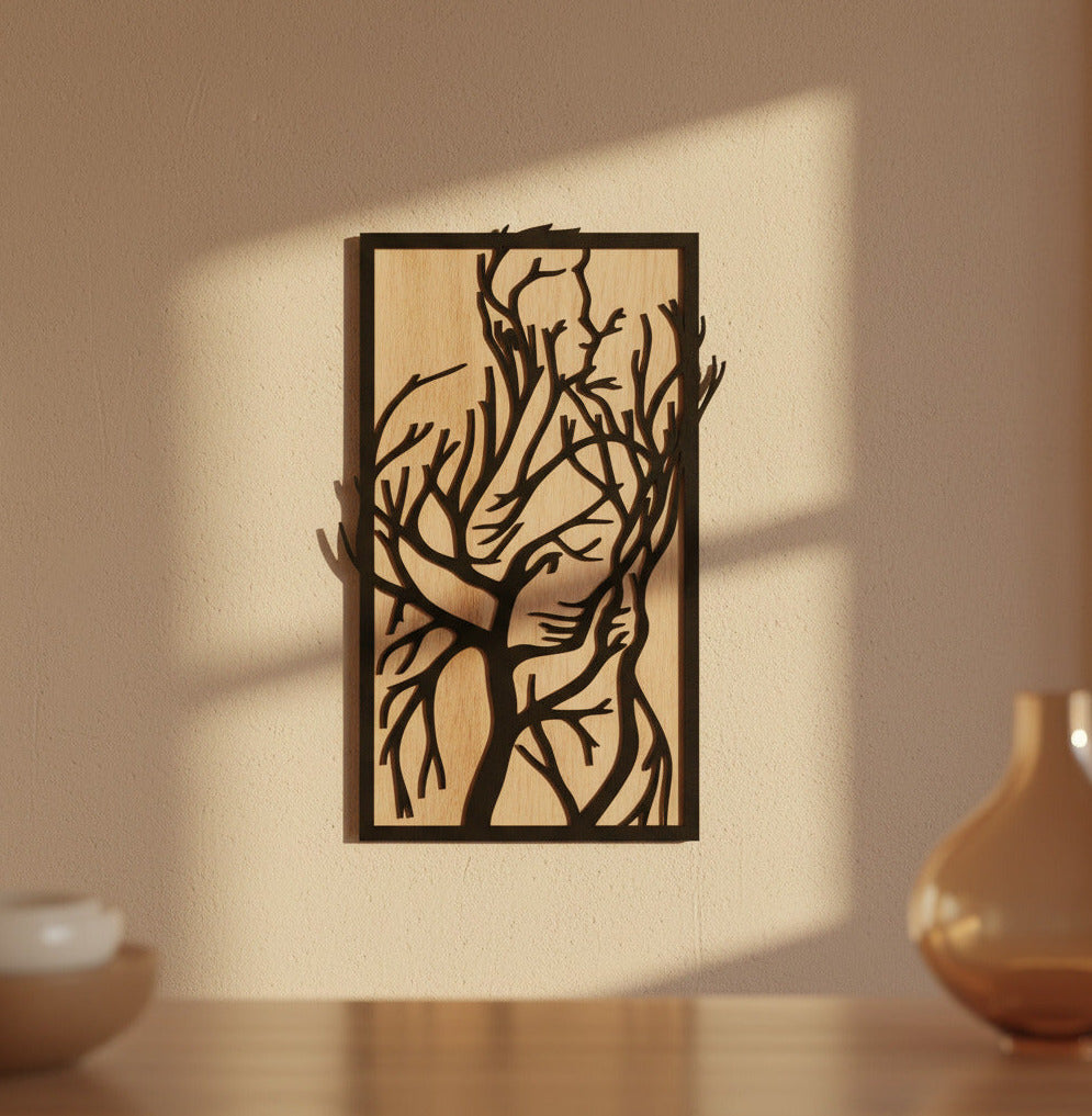 Decoración pared pareja madera lasercut hecha a mano La Palma Islas Canarias Canary Soulmade Crafts