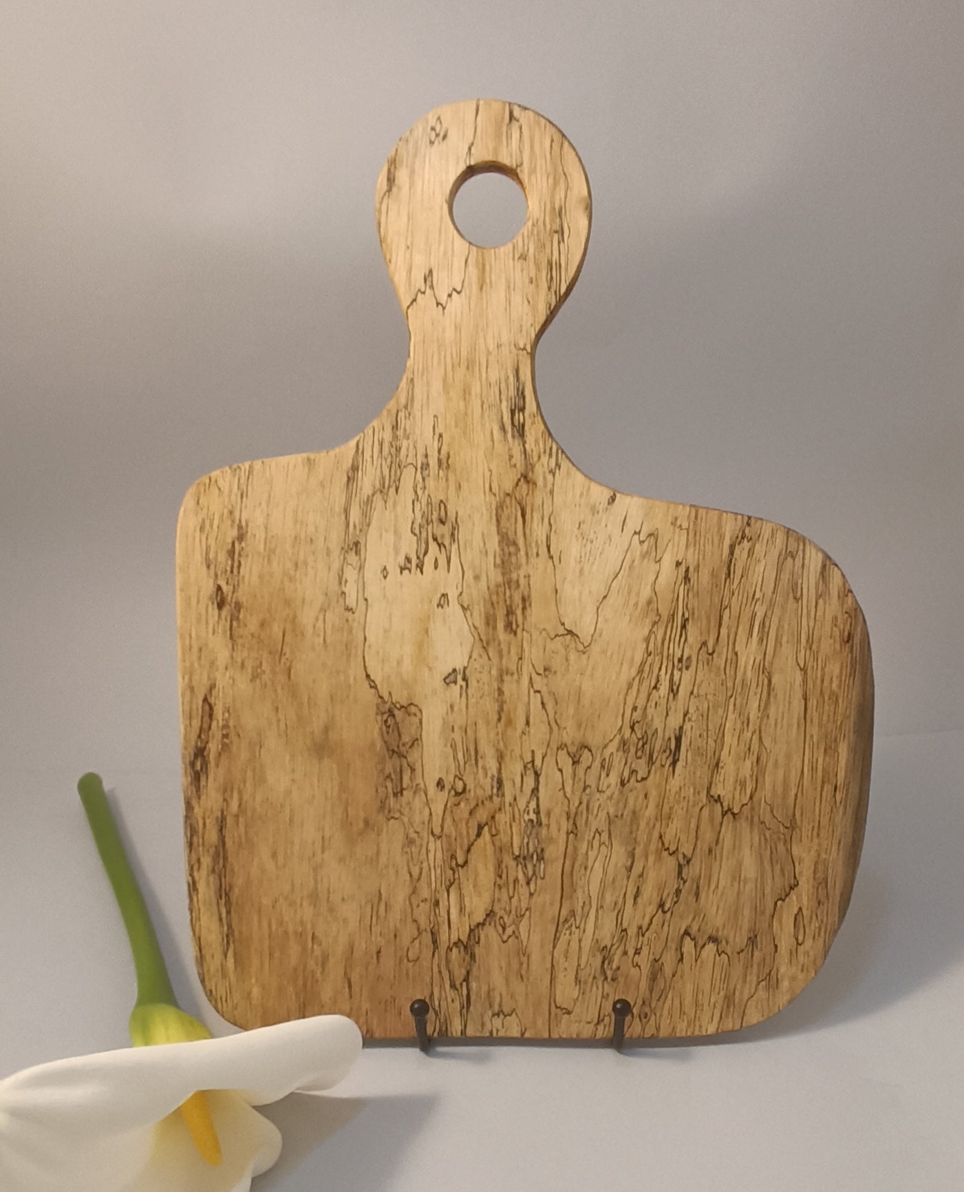 Tabla de servir madera maciza Iroko spalted detalle textura natural La Palma