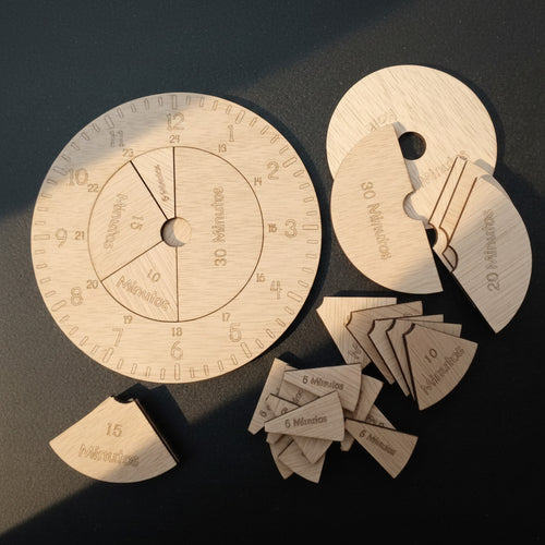 Reloj didáctico madera aprender hora hecho a mano La Palma Islas Canarias Canary Soulmade Crafts