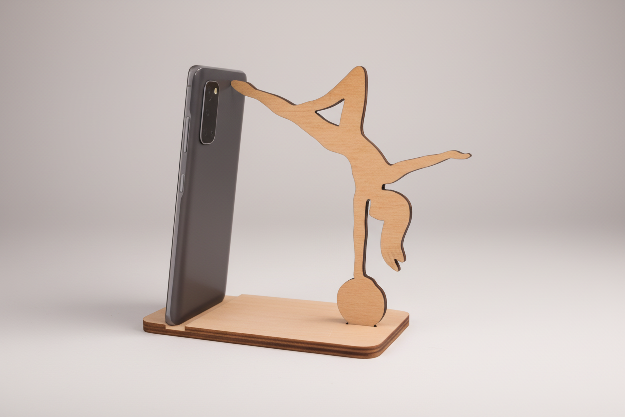 Smartphone-Ständer Sport aus Sperrholz – 10 Motive | Handgefertigt La Palma