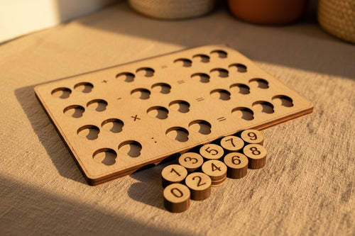 Set aprendizaje operaciones básicas madera Montessori hecho a mano La Palma Islas Canarias Canary Soulmade Crafts