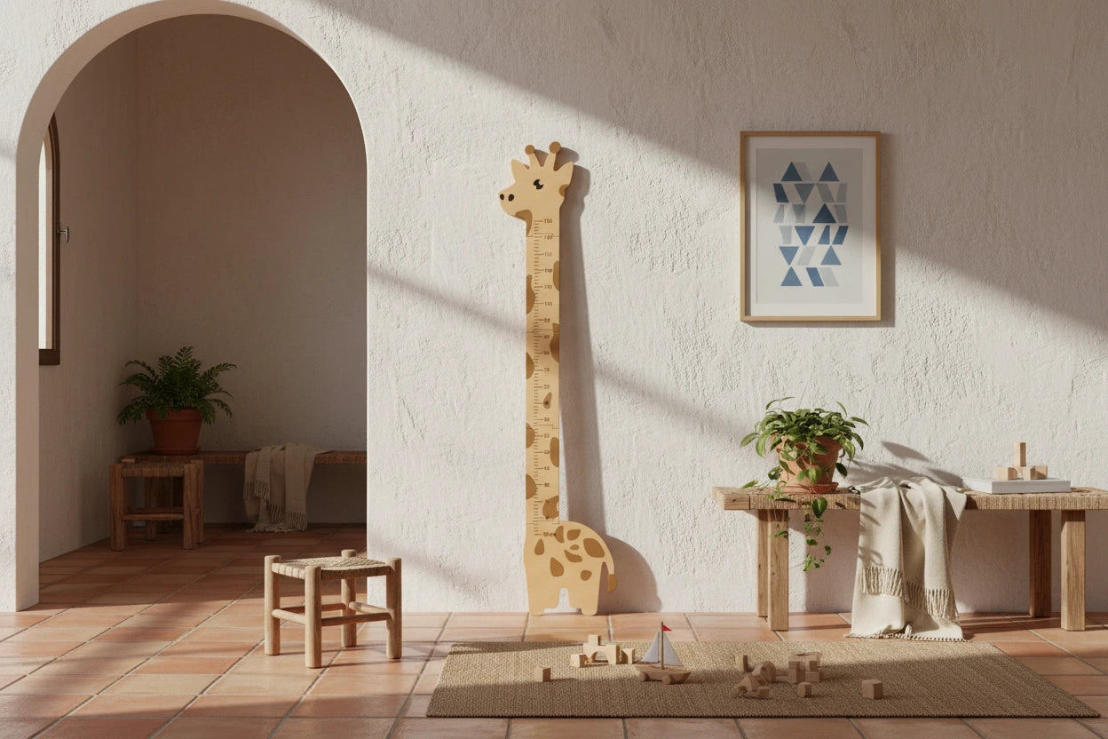 Detalle regla de altura infantil madera hecha a mano Canary Soulmade Crafts La Palma
