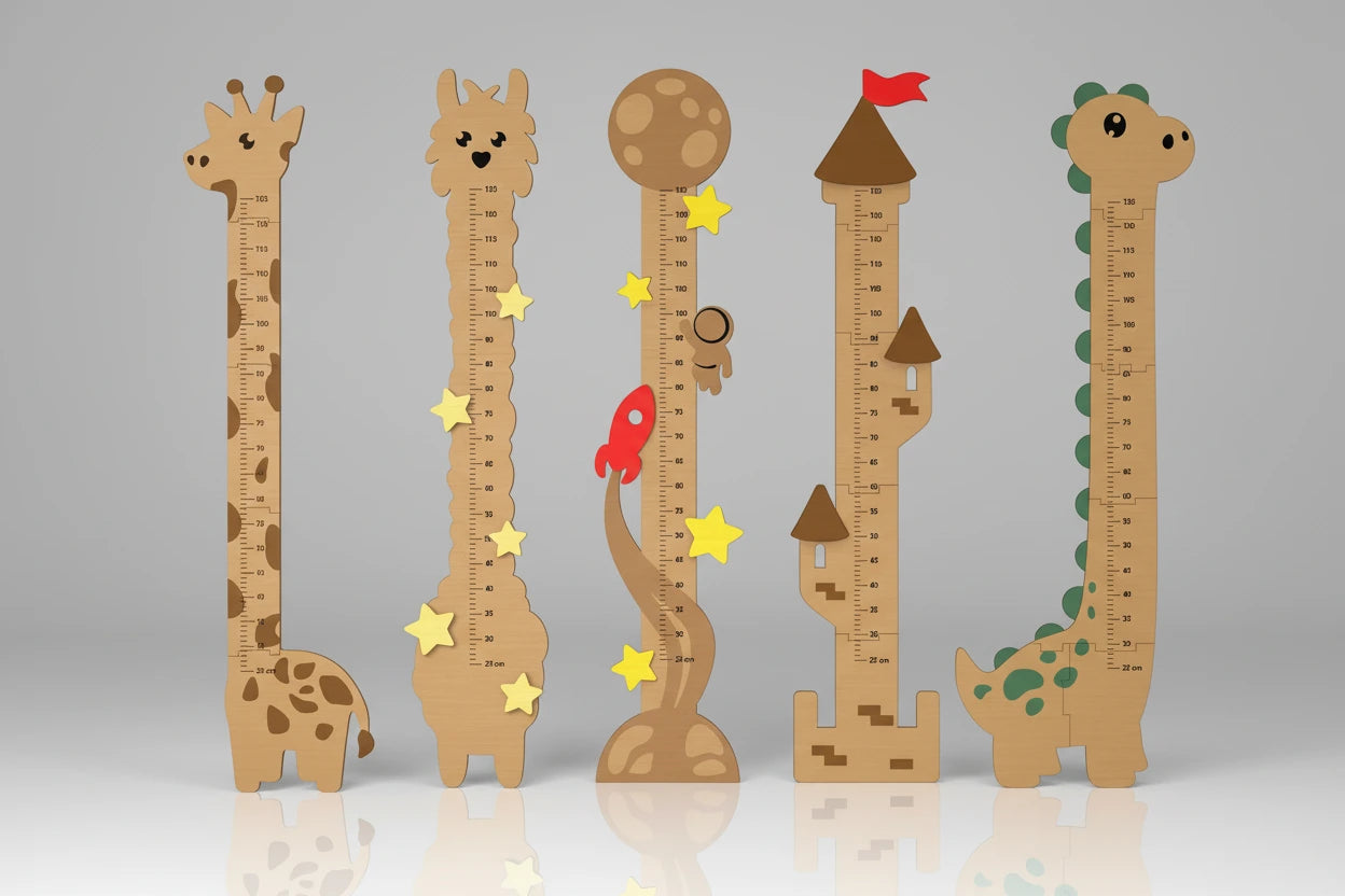 Regla de altura infantil madera contrachapada hecha a mano La Palma Islas Canarias Canary Soulmade Crafts