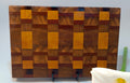 Tabla de cortar madera de testa mixta patrón cubos hecha a mano La Palma Islas Canarias Canary Soulmade Crafts