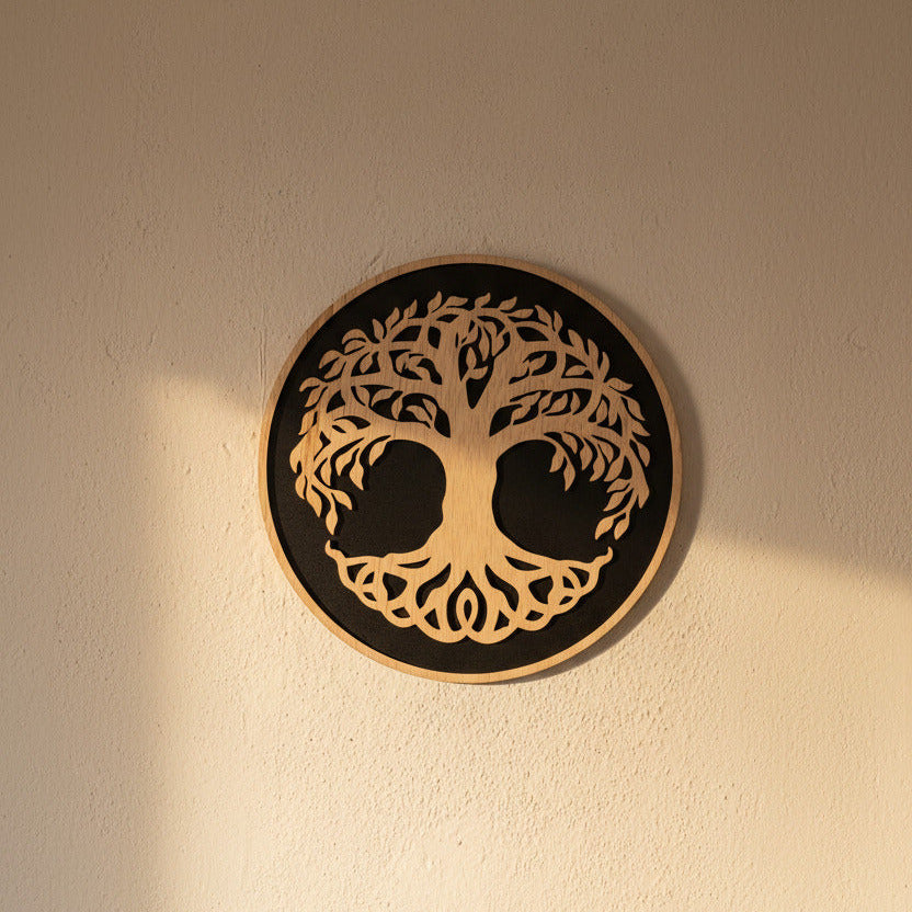 Decoración pared árbol de la vida madera lasercut hecha a mano La Palma Islas Canarias Canary Soulmade Crafts